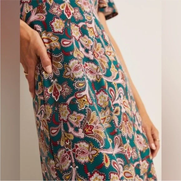 Boden Jersey Midi Tea Dress in Chesapeake Bay Paisley Size 8 - Picture 4 of 10